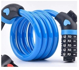 Ningvong Accessoires Antivol de vélo, antivol à câble fixe, antivol de casque, verrouillage par mot de passe 120cmx12mm-bleu