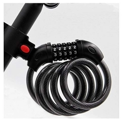 Ningvong Accessoires Antivol de vélo Chaîne de câble portable avec code à cinq chiffres Noir