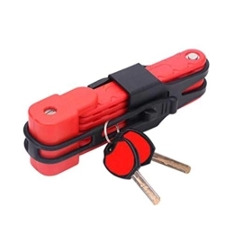 SHIER Accessoires Antivol De Vélo Folding Lock Anti Theft Cycling Mtb Bike Lock Anti Theft Motorcycle Electric Bicycle Part Chain Lock Bike Motorcycle Accessories, Red