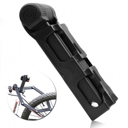 Uebgood Verrous de vélo Antivol pliable, Ubegood Cadenas pliable Serrure de vélo moto Safety lock avec support de rangement(Noir, avec 2 clés)