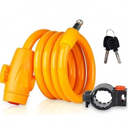 BBZZ Accessoires Antivol pour vélo en acier au carbone - 1 m - Antivol robuste - Couleur : orange
