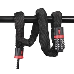 AYKONG Accessoires AYKONG Antivol portable pour vélo antivol de chaîne de vélo antivol à 5 chiffres réinitialisable à combinaison de câble de vélo avec alliage d'acier robuste pour moto, porte (couleur : noir)