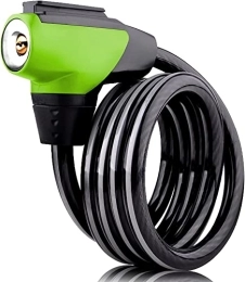 BREWIX Accessoires BREWIX Antivol de câble de vélo en plein air antivol réfléchissant anti-cisaillement anti-vol de chaîne de vélo en acier avec support de verrouillage, rouge Verrous (Color : Green)