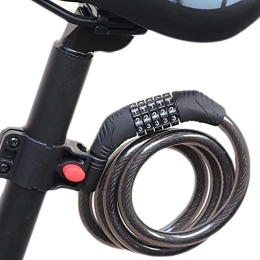 BREWIX Accessoires BREWIX Antivol de vélo portable 120 cm antivol de casque de moto combinaison de mot de passe à 5 chiffres antivol câble en acier audacieux avec support de verrouillage, bleu Verrous (Color : Schwarz
