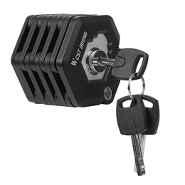 IHEHUA Accessoires Cadenas de sécurité pour clés de vélo - Solide et pliable - 3 verrous - Accessoires de vélo - Porte-bagages arrière
