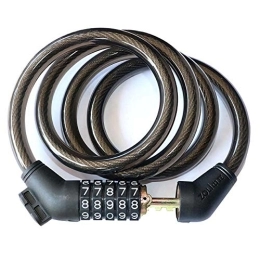 LRBBH Accessoires Cadenas De Vélo, Câble Antivol de VéLo à Combinaison RéInitialisable à 5 Chiffres, Accessoires D'éQuipement de VéLo Fixe Antivol de Haute Qualité / Noir / 1, 2 M