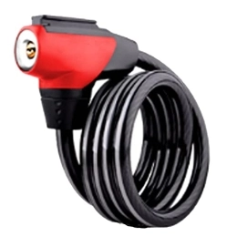 PORUTE Accessoires Casier à vélo, antivol for vélo, câble de verrouillage sécurisé avec support de montage, verrous de vélo, câble antivol enroulé, rouge (Color : Rosso)