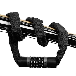 KANKOO Accessoires chaînes antivol chaîne antivol Combinaison Cadenas de vélo Vélo serrures Combinaison Vélo Serrure Combinaison 4 Chiffres Casque serrures pour vélos Black, 1.5m