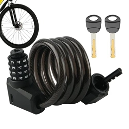 Yajexun Accessoires Câble antivol pour vélo | Antivol à combinaison pour vélo de 3, 8 pieds | Serrure de corps de serrure en acier solide étanche et antirouille avec veilleuse LED pour empêcher le sciage Yajexun