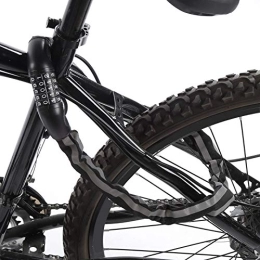 Câble antivol sans clé pour vélo – Antivol codé avec finition noire réfléchissante – Sécurité à cinq mots de passe et facile à utiliser.