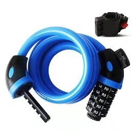 PURRL Accessoires Câble de verrouillage de vélo avec support de montage - Câble antivol maître de vélo avec combinaison à 5 chiffres - Verrou de chaîne de véloInch (Color : Blue, Size : 12mm-1.2m) little surprise