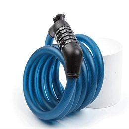 PURRL Accessoires Câble de verrouillage de vélo, câble antivol de vélo de 6 pieds avec clés antivol de vélo enroulé de câble de haute sécurité avec support de montage, diamètre de 0, 5 pouce (couleur : bleu, taille :