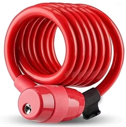SXDHOCDZ Verrous de vélo câble en acier sécurité antivol vélo extérieur serrure résistant à l'usure rapide et pratique(Color:Red)