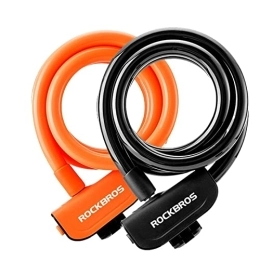 GORS Accessoires Câble en acier à mémoire vélo serrure Portable vtt vélo de route moto antivol accessoires PVC couverture casier porte serrure à clé (Color : Orange)