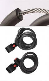 ELAULA Accessoires ELAULA Antivol de sécurité pour vélo avec mot de passe à 5 chiffres, câble en acier avec accessoire réfléchissant pour vélo