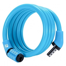 ETRONIC Verrous de vélo ETRONIC M4 Câble antivol Auto-Enroulable, 4-Feet X 5 / 40, 6 cm, Mixte, Lock M4 - Blue, Bleu, 4' x 5 / 16