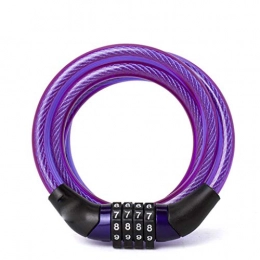 Feiteng Accessoires Feiteng Serrure de vélo avec câble combiné Diamètre 6 x 1200 mm (L) et 8 x 1200 mm (L) Couleur violette Mini vélo antivol de sécurité L violet