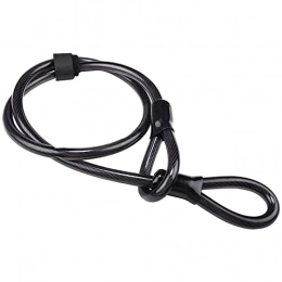 HGJINFANF Accessoires HGJINFANF Câble antivol en acier pour vélo - Câble de sécurité en acier avec double boucle - Câble de verrouillage flexible pour cadenas en U - Couleur : noir