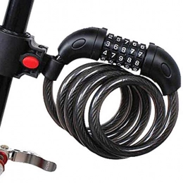 HSAW Accessoires HSAW Vélo Colling Verrouillage Vélo Cable Lock avec Support de Montage for vélo extérieur Aucune Clef requise pour vélo, Motos, Scooters, Extérieur (Color : Black, Size : One Size)
