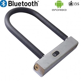 JHSHENGSHI Smart Bluetooth Cadenas, APP Contrle Lock Combinaison Intelligente de Verrouillage en U Bluetooth pour vlo, antivol de scurit Haute antivol avec cl