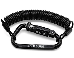 KOHLBURG Accessoires KOHLBURG antivol à code de poche ultra long 180 cm - cadenas de 3 mm d’épaisseur pour poussettes, casques, snowboards & skis