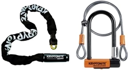 Kryptonite Accessoires Kryptonite Evolution Mini-7 Serrure avec câble et support flexibles - Orange, 7 pouces & Keeper 785 Integrated Chain - Antivol chaîne - Integrated Chain - Noir - 7 mm x 85 cm