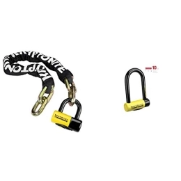 Kryptonite Accessoires Kryptonite New York Fahgettaboudit Chain 1410 (14Mm X 100Cm) with NY Disc 15Mm Shackle Locks Mixte Adulte & New York Fahgettaboudit Verrouillage, Jaune Mini