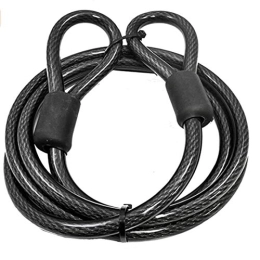 C/U Accessoires Laiska Câble antivol tressé robuste pour vélo 2, 1 m Câble flexible de sécurité avec boucles pour cadenas et cadenas