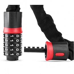 LENSHAO Accessoires LENSHAO Antivol portable pour vélo avec code de code sans clé 5 chiffres, câble antivol à combinaison numérique (couleur : rouge)