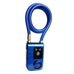 LEZDPP Verrous de vélo LEZDPP Dispositif antivol contrôle Intelligent téléphone Mobile Bluetooth chaîne en Acier de Serrure.Serrure d'alarme de sécurité étanche (Color : Blue)
