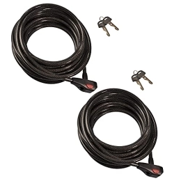 MISO Tools Accessoires Lot de 2 câbles antivol extra longs pour vélo - Longueur : 10 m - Diamètre : 12 mm
