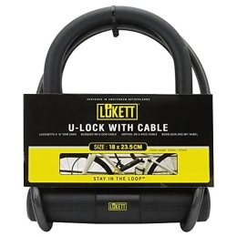 LUKETT Verrous de vélo LUKETT Cadenas antivol U-Lock avec câble ; longueur du câble : 120 cm.