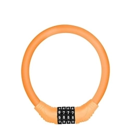 MERYAL Accessoires MERYAL Antivol de vélo avec mot de passe à 4 chiffres - Antivol portable - Chaîne en acier - Style 1 - Orange