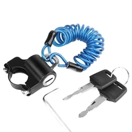 GORS Accessoires Mini serrure de casque de vélo antivol en alliage câble antivol for sac de casque moto vtt accessoires de vélo avec deux clés (Color : Blue set)