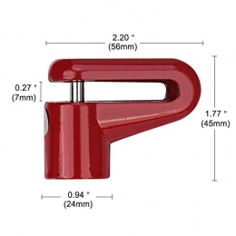 MTCWD Verrous de vélo MTCWD Rouge vlo Frein Disque de Verrouillage vlo Mini Spokes Locks Compact Antivol Portable (Color : Red)