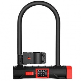 MTCWD Accessoires MTCWD Vlo U-Lock Anti-hydraulique de Cisaillement de Haute scurit Anti-vol 4 Chiffres Password Lock Noir