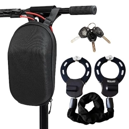 Mucek Serrure à menottes pour scooter électrique avec noyau en cuivre et tête ronde, résistante aux coupures - Antivol pliable pour vélo - 60 cm - Avec sac de rangement - Pour vélo, scooter