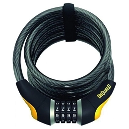 ONGUARD Accessoires Onguard Doberman Câble antivol réinitialisable, 45008032, Gris / noir / jaune., 185 cm x 10 mm