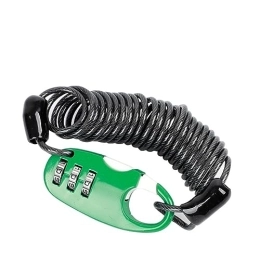  Accessoires Outil antivol Portable mot de passe vélo serrure 3 chiffres Code vtt moto casque Anti-vol câble casier porte serrure vélo accessoires Facile à utiliser et à transporter (Color : B Green)
