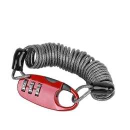  Accessoires Outil antivol Portable mot de passe vélo serrure 3 chiffres Code vtt moto casque Anti-vol câble casier porte serrure vélo accessoires Facile à utiliser et à transporter (Color : B Red)
