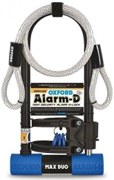 Oxford Verrous de vélo Oxford alarm-d avec alarme CYCLISME d-lock - Max Duo, 320mm x 169mm x 14mm & 1.2m x 12mm cable