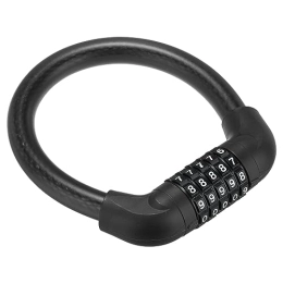 PATIKIL Accessoires PATIKIL Antivol à combinaison de 1, 3 m, mini câble en acier portable à 5 chiffres réinitialisable pour vélo en extérieur, noir