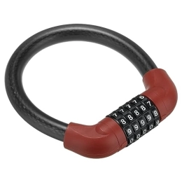 PATIKIL Accessoires PATIKIL Antivol à combinaison de 4 m, mini câble en acier portable à 5 chiffres réinitialisable pour vélo, utilisation en extérieur, rouge