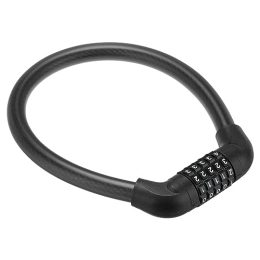 PATIKIL Accessoires PATIKIL Antivol à combinaison de 5 chiffres, câble en acier portable et réinitialisable pour vélo, utilisation en extérieur, noir