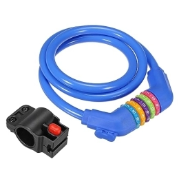 PATIKIL Accessoires PATIKIL Câble antivol pour vélo - 1, 2 m - Antivol à combinaison à 5 chiffres réinitialisable - Bleu