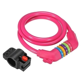 PATIKIL Accessoires PATIKIL Câble antivol pour vélo 1, 2 m - Antivol à combinaison à 5 chiffres réinitialisable - Rose