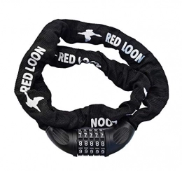 Red Loon Chaîne antivol pour vélo avec cadenas à combinaison 110 cm