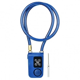 ASHATA Accessoires Serrure antivol de bicyclette, serrure d'alarme anti-vol intelligente Y787 Smart Lock chaîne étanche câble contrôle APP pour porte de vélo, bleu