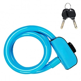 DFDFDF Accessoires Serrure de câble de vélo Antivol de cyclisme en plein air avec clés Sécurité de fil d'acier 1.2m Serrure de vélo Accessoires de vélo Bleu