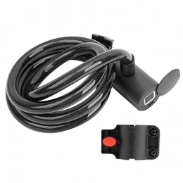 Bicaquu Accessoires Serrure de câble en acier de sécurité de charge USB robuste et durable antivol de câble d'empreinte digitale étanche à la poussière vélos étanches pour voiture